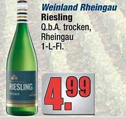 Weinland Rheingau Riesling Q.b.A. trocken, Rheingau 1-L-Fl.