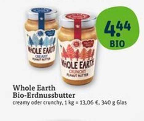 Whole Earth Bio-Erdnussbutter - creamy oder crunchy