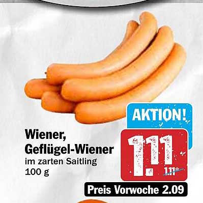 Wiener, Geflügel-Wiener im zarten Saitling 100 g