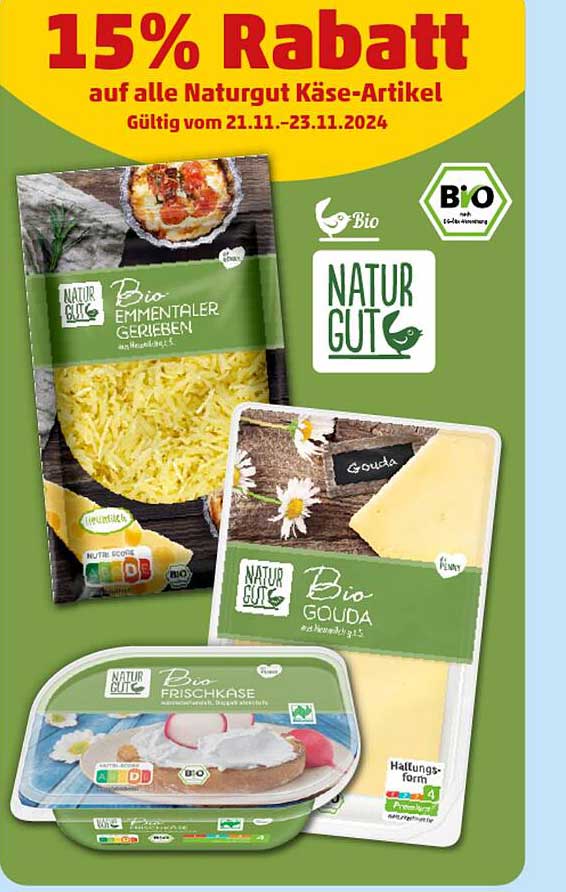 Bio Emmentaler gerieben  
Bio Gouda  
Bio Frischkäse