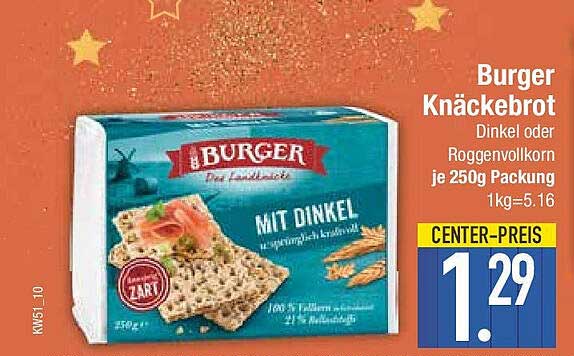 Burger Knäckebrot Mit Dinkel Angebot bei E-Center
