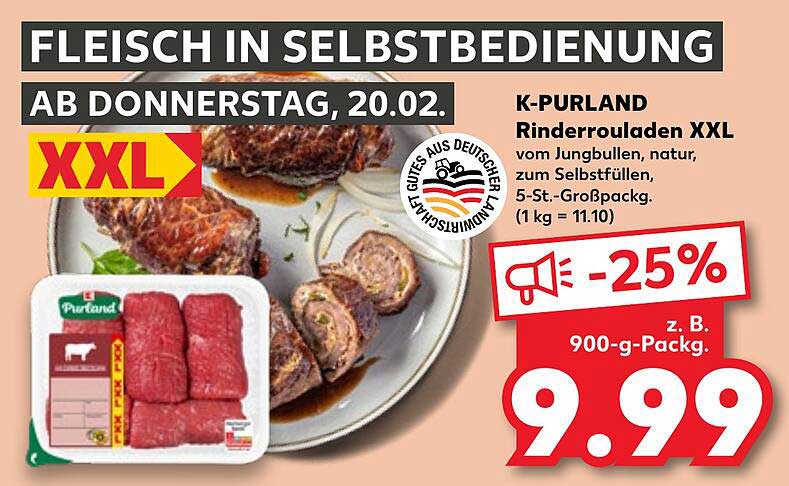 K-PURLAND Rinderrouladen XXL