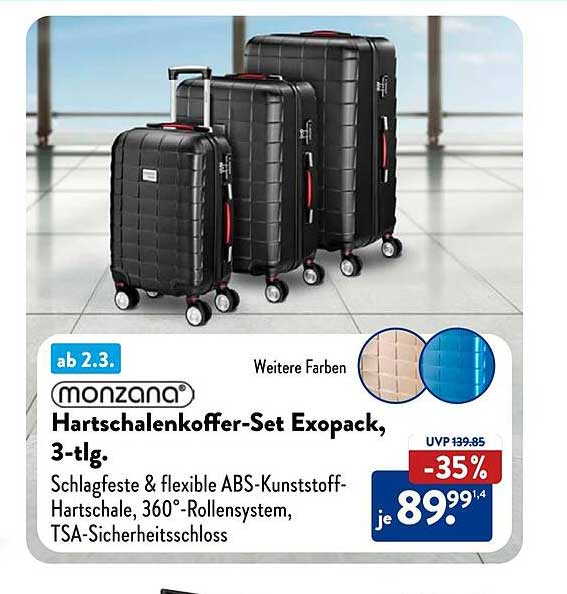 monzana Hartschalenkoffer-Set Exopack, 3-tlg.
