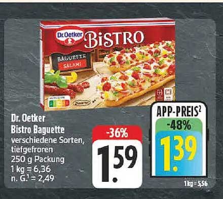 Dr. Oetker Bistro Baguette verschiedene Sorten, tiefgefroren