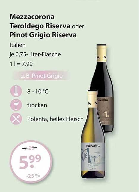Mezzacorona Teroldego Riserva oder Pinot Grigio Riserva