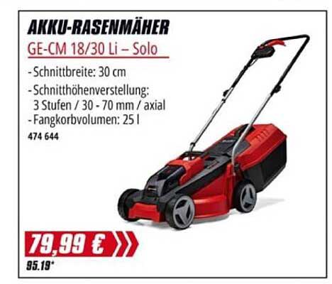 AKKU-RASENMÄHER GE-CM 18/30 Li – Solo