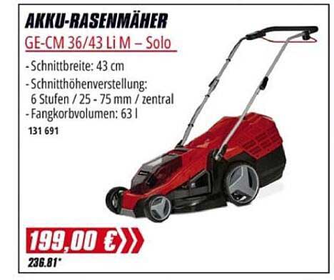 AKKU-RASENMÄHER GE-CM 36/43 Li M – Solo