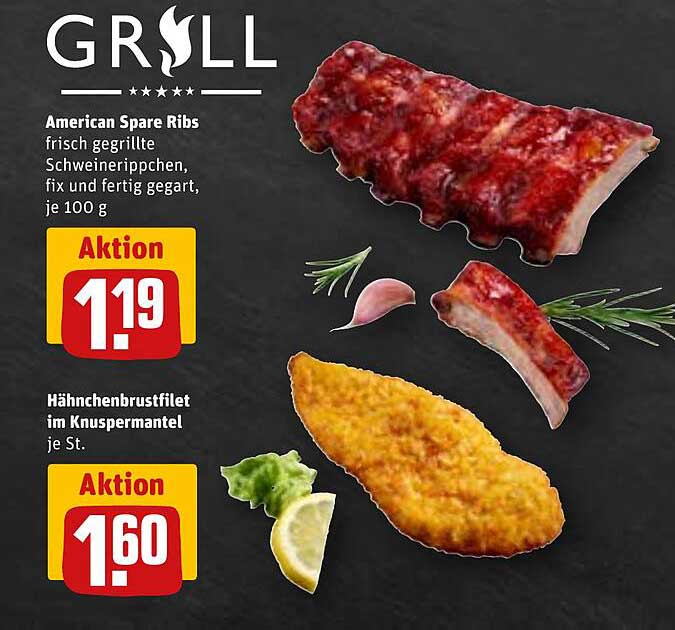 American Spare Ribs und Hähnchenbrustfilet im Knuspermantel