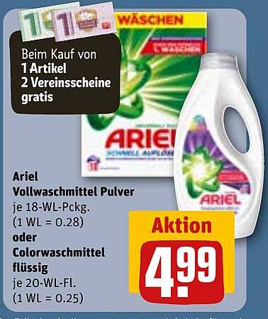 Ariel Vollwaschmittel Pulver oder Colorwaschmittel flüssig
