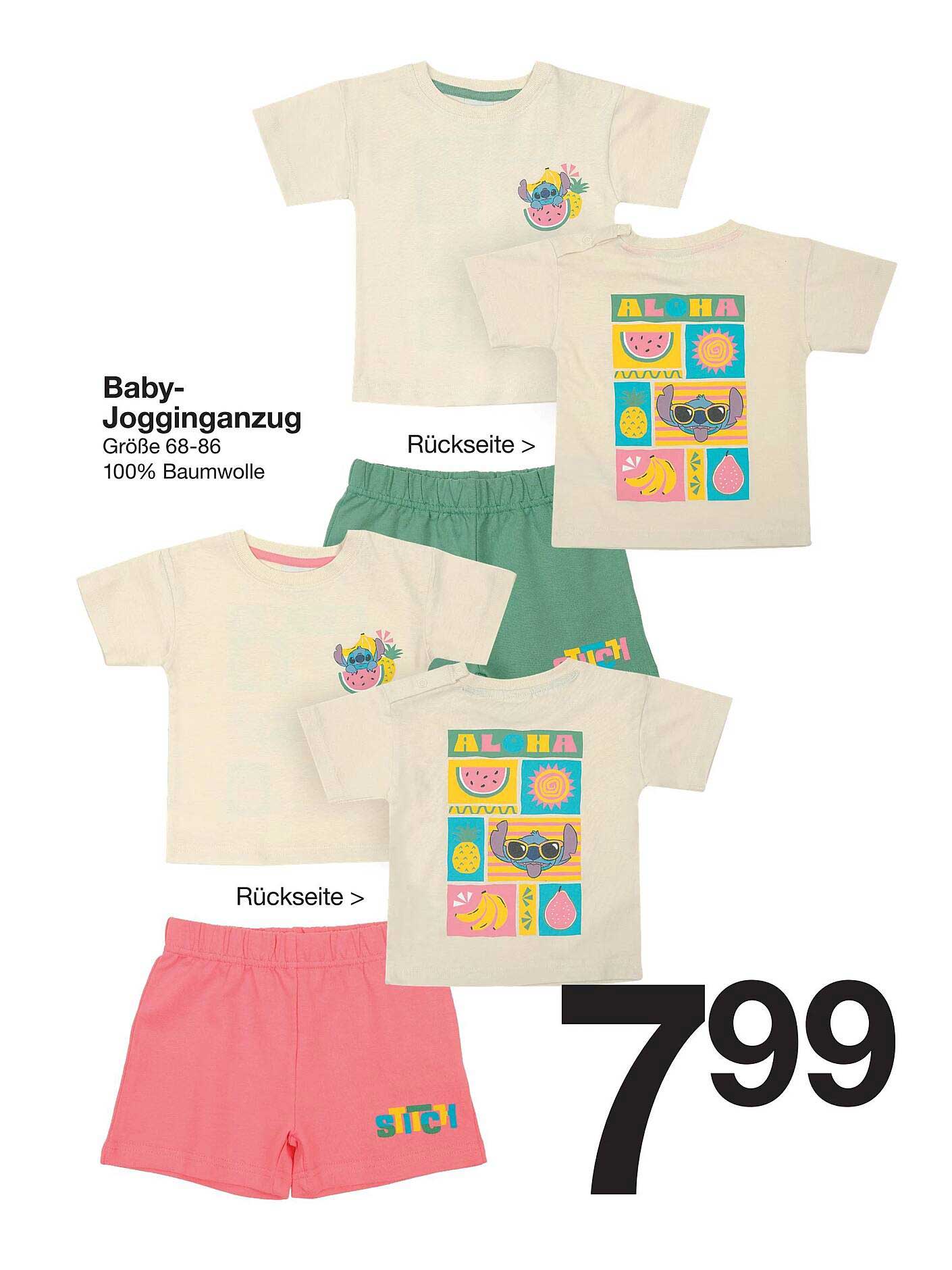 Baby-Jogginganzug Größe 68-86 100% Baumwolle