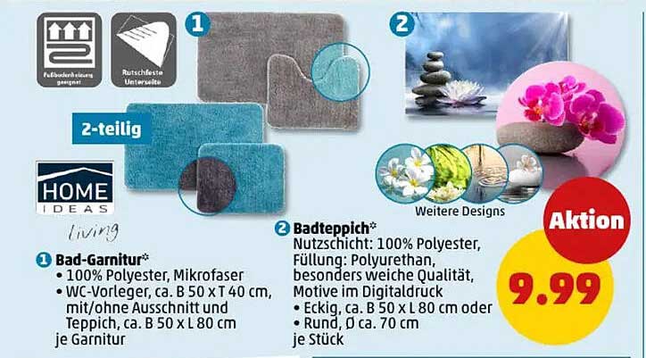 Bad-Garnitur 2-teilig von HOME IDEAS zum Aktionspreis