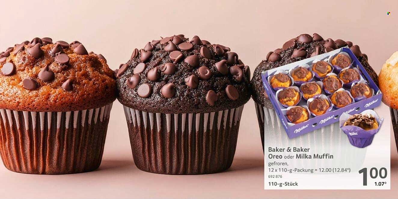 Baker & Baker Oreo oder Milka Muffin, gefroren
