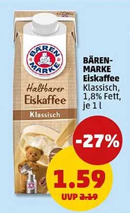 Bärenmarke Eiskaffee Klassisch 1,8% Fett, je 1 l