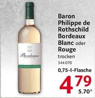 Baron Philippe de Rothschild Bordeaux Blanc oder Rouge trocken - 0,75-Liter-Flasche