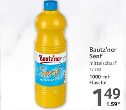 Baut'zner Senf mittelscharf 1000-ml-Flasche