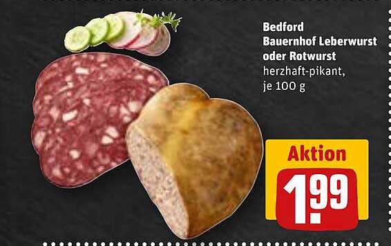Bedford Bauernhof Leberwurst oder Rotwurst herzhaft-pikant, je 100 g