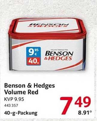 Benson & Hedges Volume Red 40-g-Packung