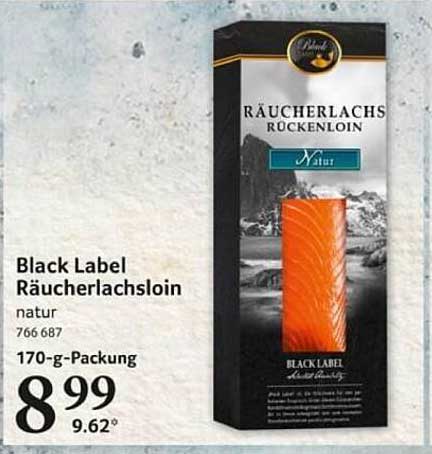 Black Label Räucherlachsloin natur 170 g