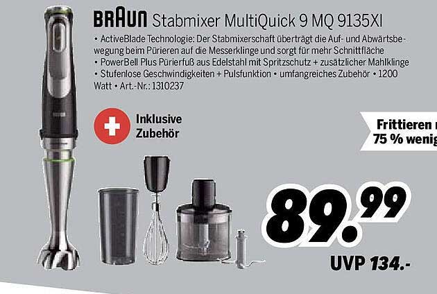 BRAUN Stabmixer MultiQuick 9 MQ 9135XI