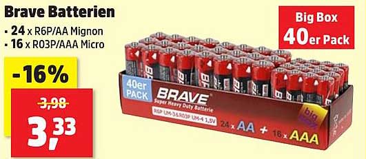 Brave Batterien - 40er Pack