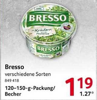 Bresso verschiedene Sorten 120-150 g Packung/Becher