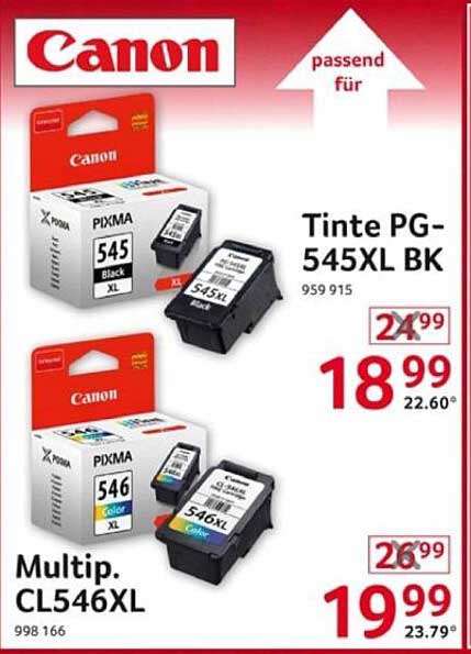 Canon Tinte PG-545XL BK und Multipack CL-546XL