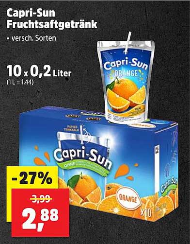 Capri-Sun Fruchtsaftgetränk - 10 x 0,2 Liter