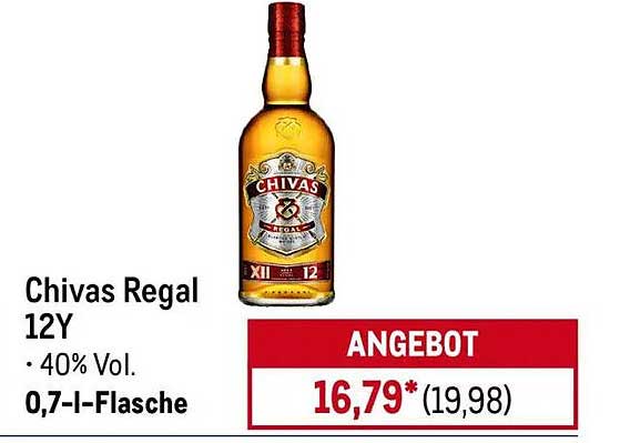Chivas Regal 12Y - 0,7-Liter-Flasche - 40% Vol.