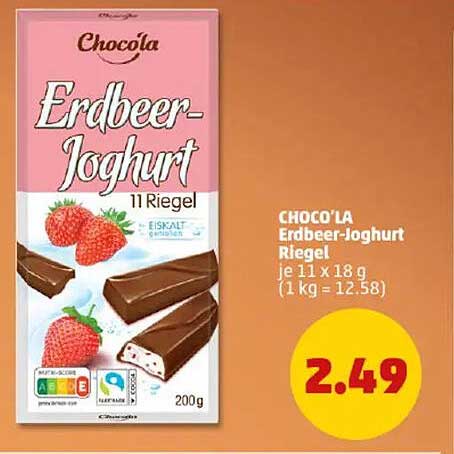 CHOCO’LA Erdbeer-Joghurt Riegel