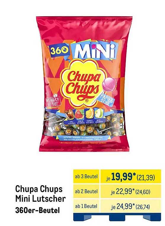 Chupa Chups Mini Lutscher 360er-Beutel