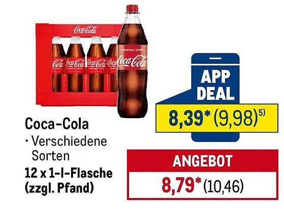 Coca-Cola 12 x 1-Liter-Flasche (verschiedene Sorten)