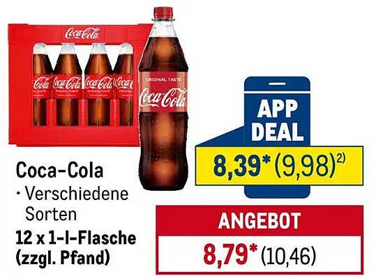 Coca-Cola 12 x 1-Liter-Flasche (verschiedene Sorten)