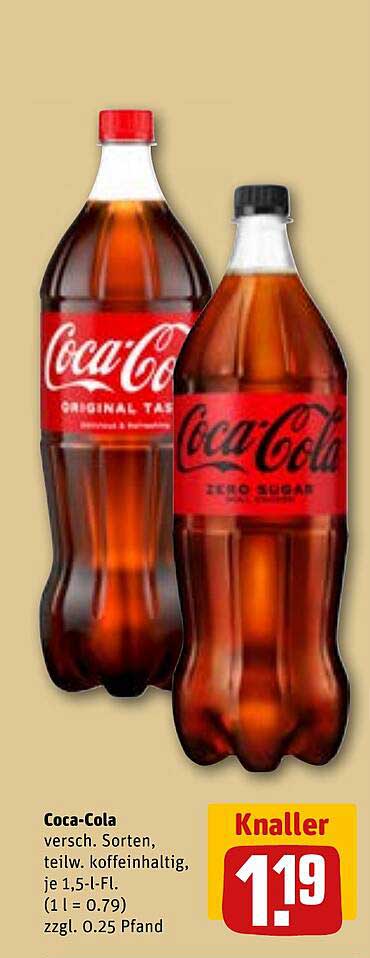 Coca-Cola 1,5l Flasche - vielseitige Sorten
