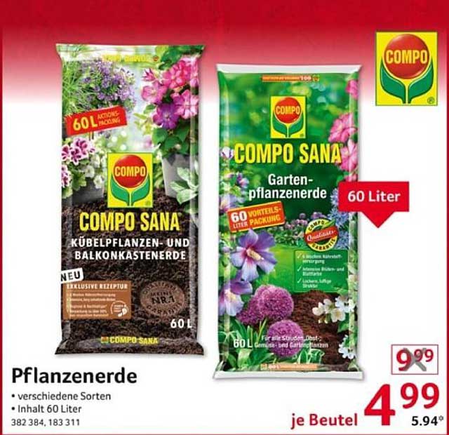 COMPO SANA Pflanzenerde 60 Liter