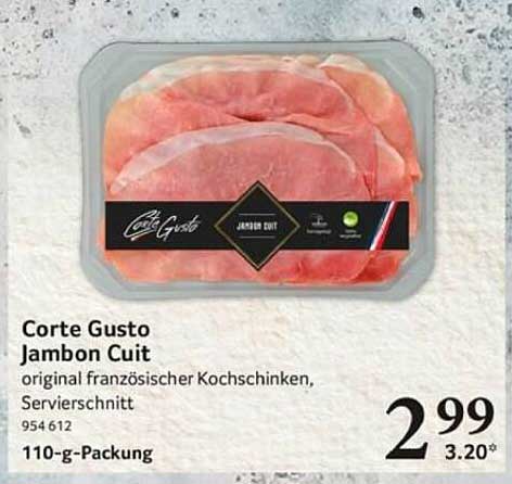 Corte Gusto Jambon Cuit - original französischer Kochschinken, Servierschnitt