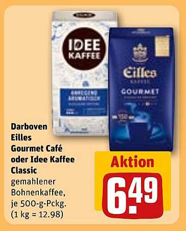 Darboven Eilles Gourmet Café oder Idee Kaffee Classic - gemahlener Bohnenkaffee, je 500-g-Pckg.
