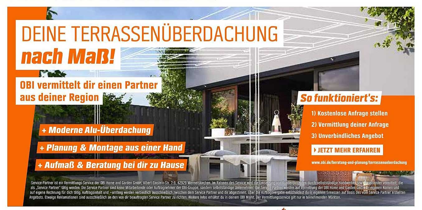Deine Terrassenüberdachung nach Maß!