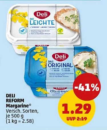 DELI REFORM Margarine - Verschiedene Sorten, je 500 g