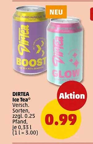 DIRTEA Ice Tea - Verschiedene Sorten für nur 0,99 €
