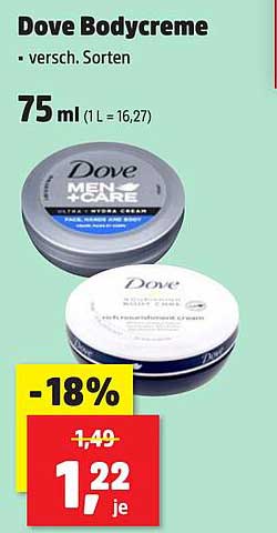 Dove Bodycreme 75 ml - versch. Sorten