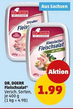 DR. DOERR Fleischsalat, Verschiedene Sorten, je 400 g