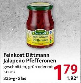 Feinkost Dittmann Jalapeño Pfefferonen, geschnitten, grün oder rot