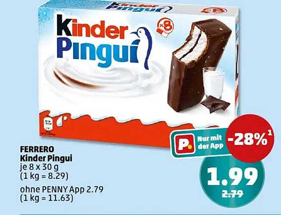 FERRERO Kinder Pingui 8 x 30 g - Jetzt nur 1,99 €