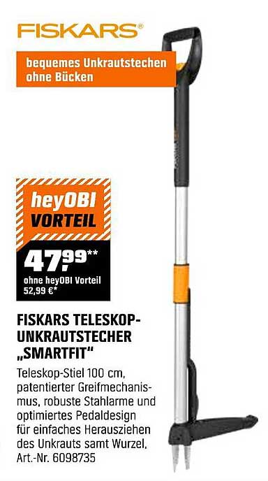 FISKARS TELESKOP-UNKRAUTSTECHER „SMARTFIT“