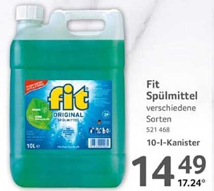 Fit Spülmittel verschiedene Sorten 10-I-Kanister