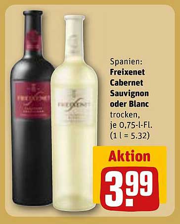 Freixenet Cabernet Sauvignon oder Blanc trocken, je 0,75-l-Fl.