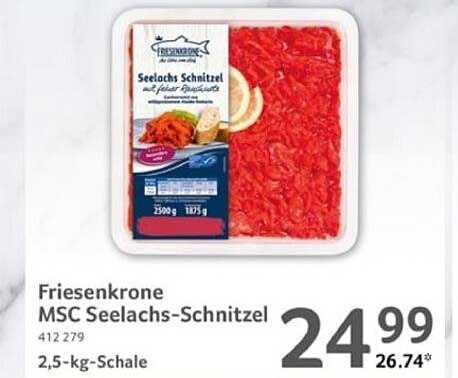 Friesenkrone MSC Seelachs-Schnitzel 2,5-kg-Schale
