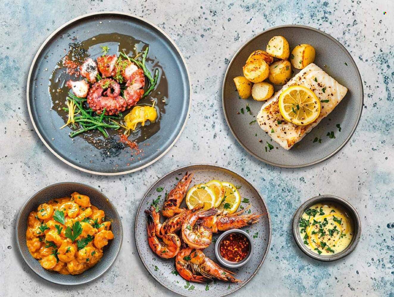 Frisch zubereitete Meeresfrüchte-Mischung - Gourmet für zu Hause