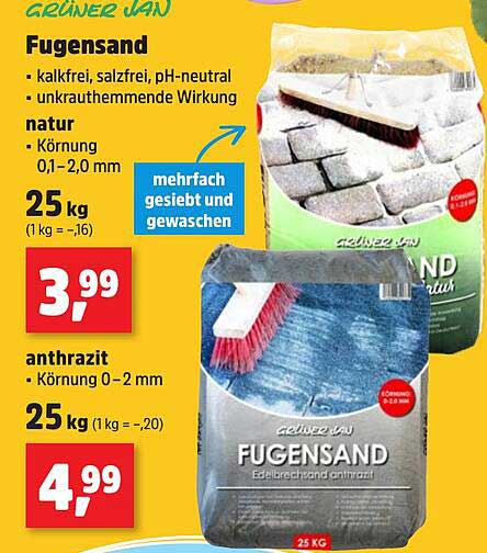 Fugensand - kalkfrei, salzfrei und pH-neutral