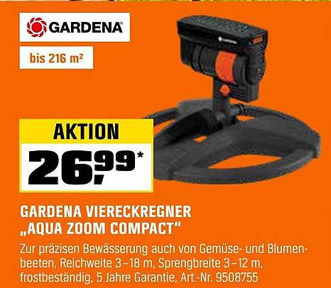 GARDENA Viereckregner „Aqua Zoom Compact“